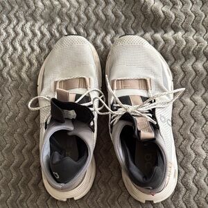 Stylish White and Black Sneakers